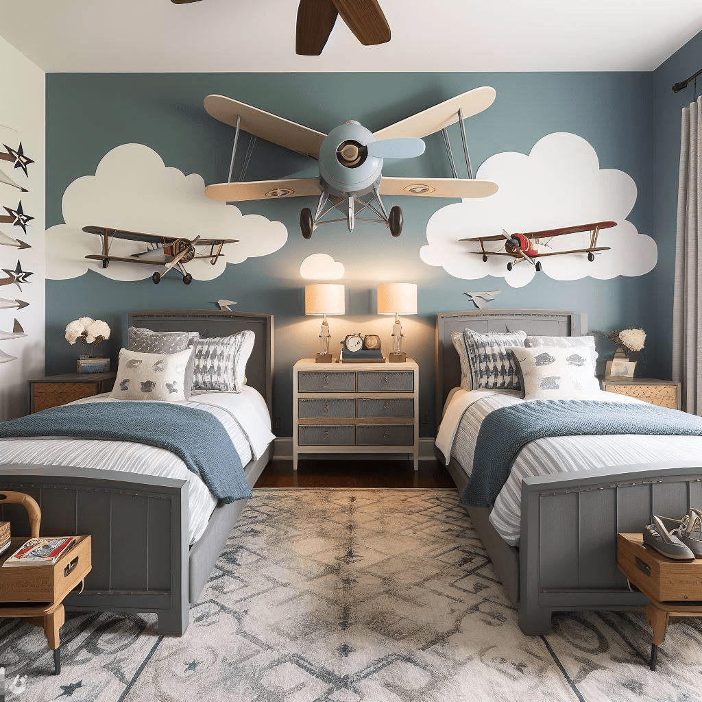 aviation theme boys room