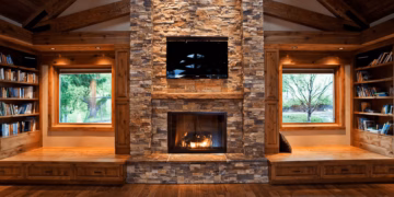 Stone Fireplace