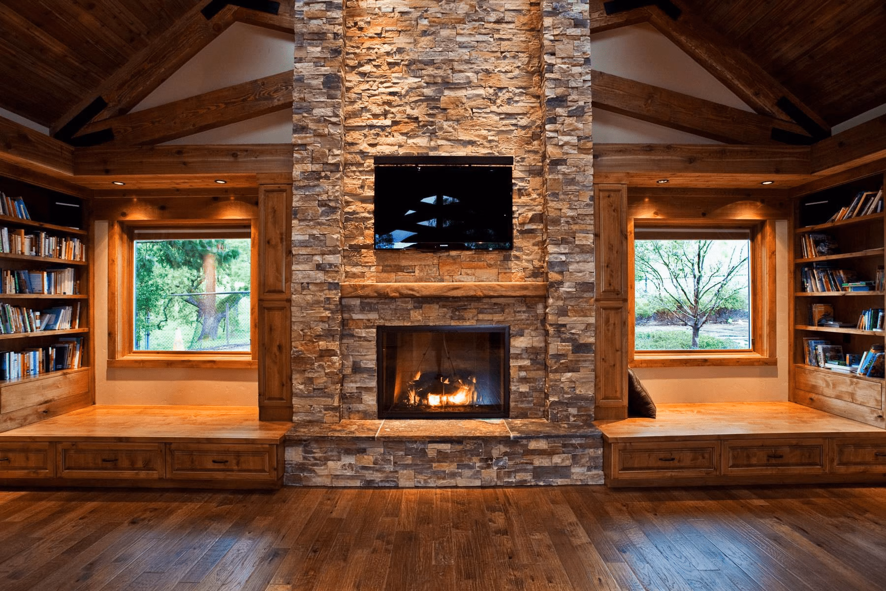 Stone Fireplace