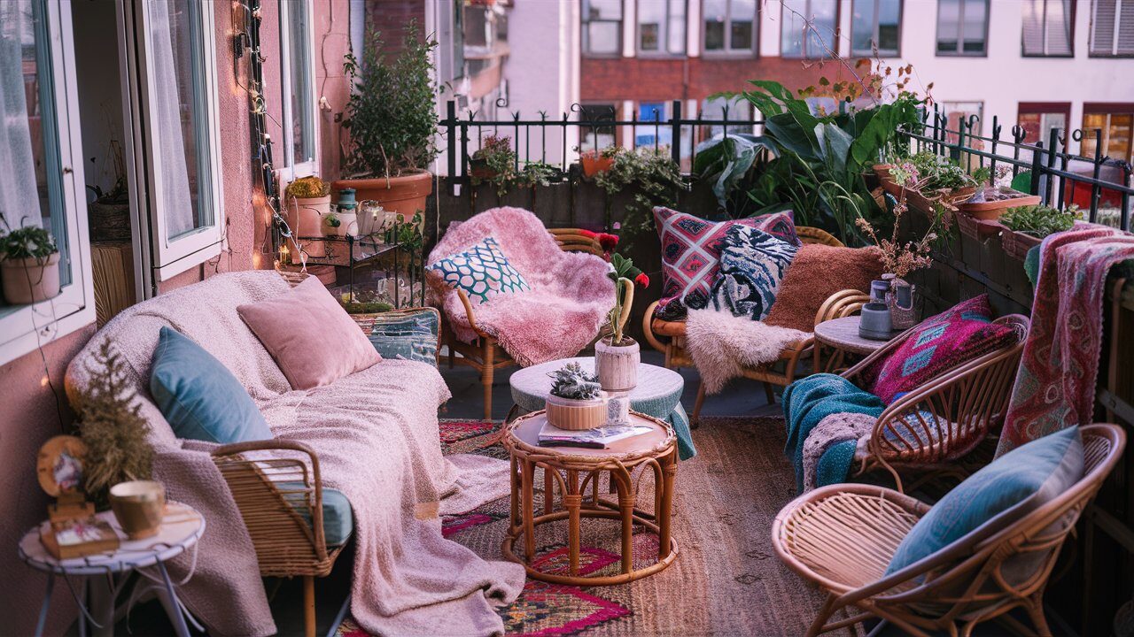 boho small balcony ideas