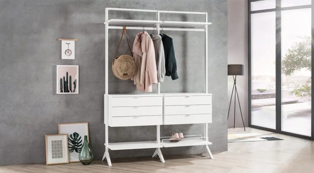 wardrobe rack |turn your living room into a bedroom