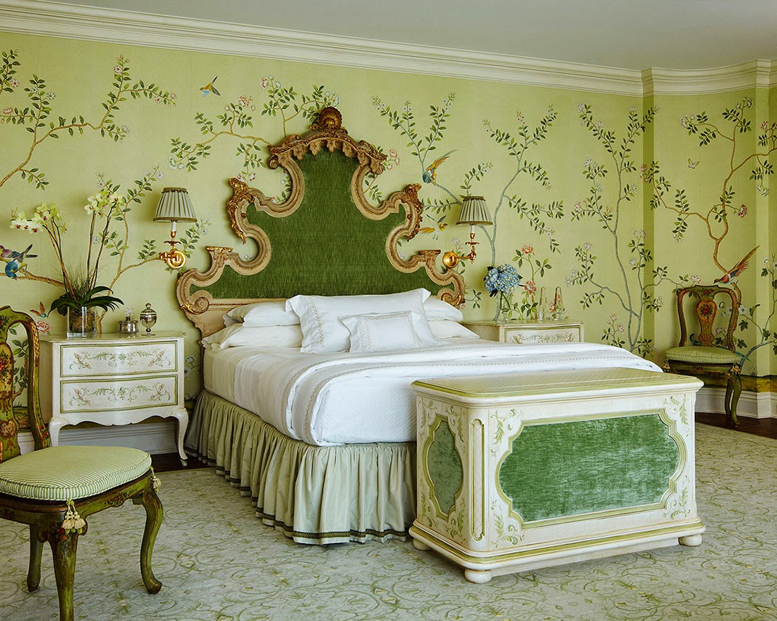 Victorian-inspired wallpaper | victorian style bed
