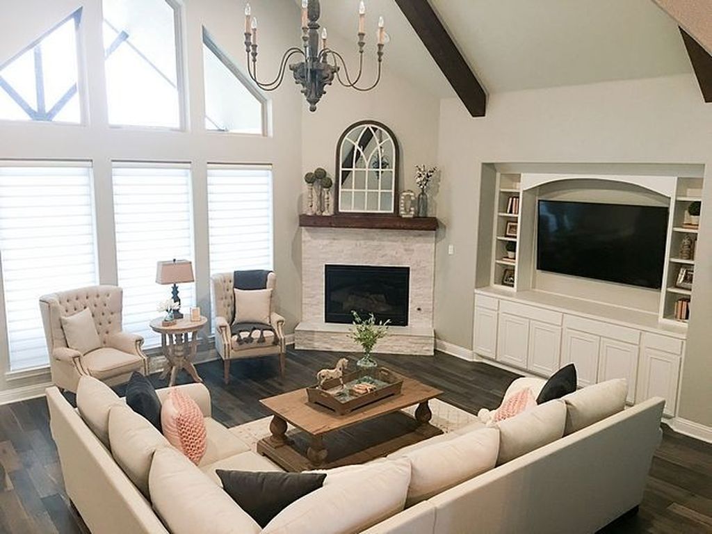 small living room layout with corner fireplace