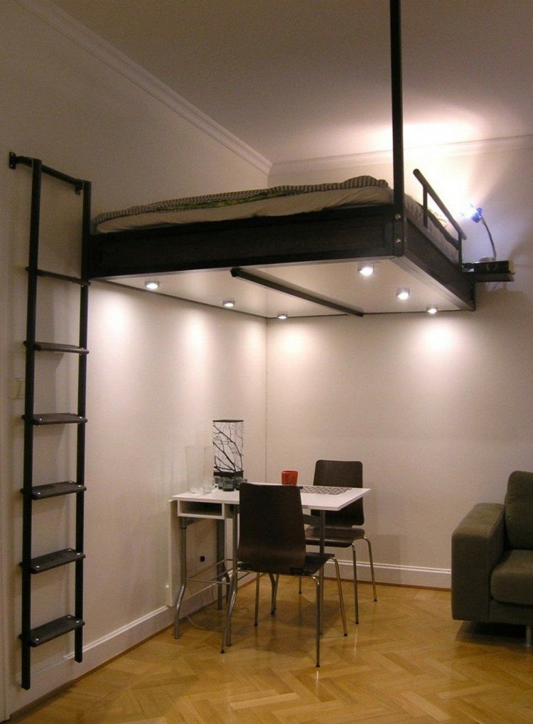 Loft Bed| turning a small living room into a bedroom