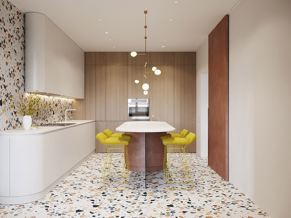 terrazzo kitchen worktop| tile kitchen| Terrazzo Flooring

