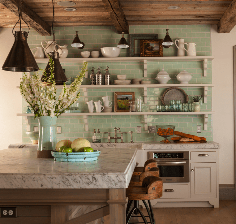 Open Shelving Kitchen Rustic