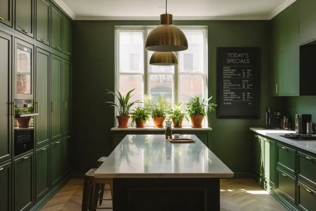 Dark Green Kitchen| kitchen dark