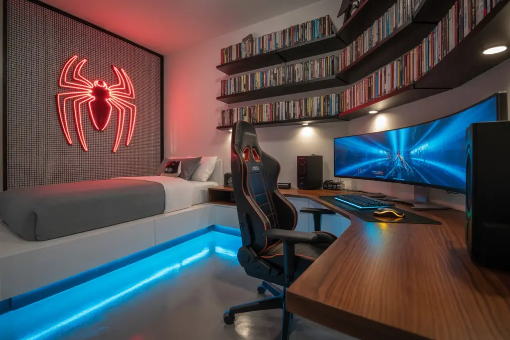 Gaming and streaming bedroom design