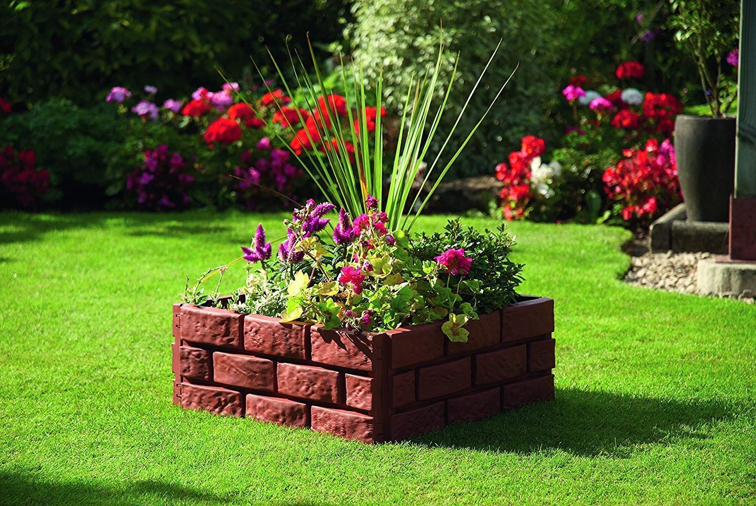 Brick Flower Beds| low maintenance landscape ideas