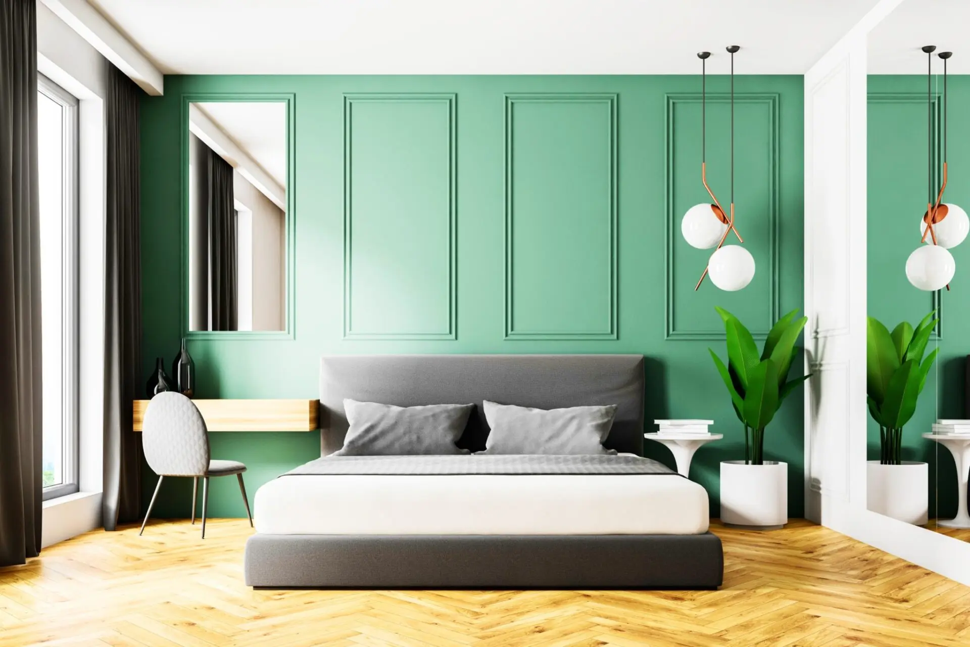 Best Panel Wall Makeover Ideas That Will Create Charming Room 14 wall cavity|green-bedroom| best color to paint paneling