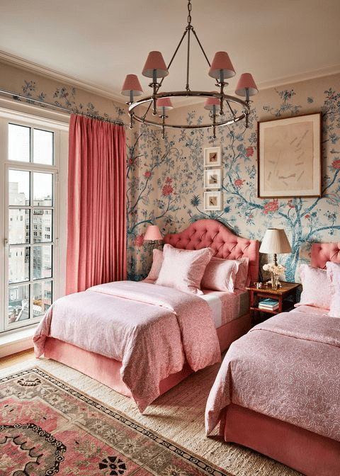 twin bed ideas for guest room| Maximalist room