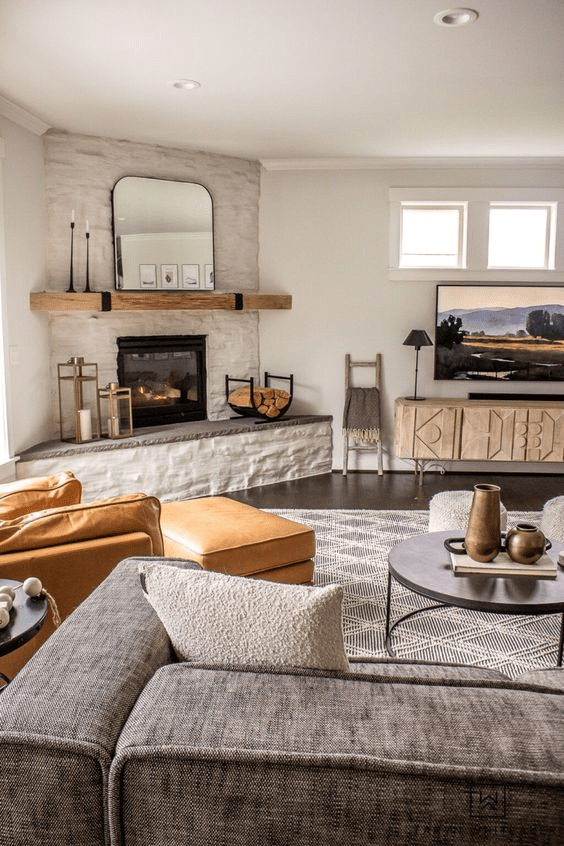 arranging furniture with corner fireplace