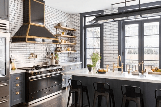 dark and moody kitchen