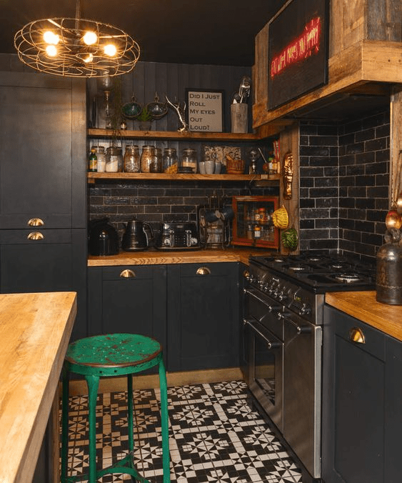 moody kitchen ideas| mid-century design