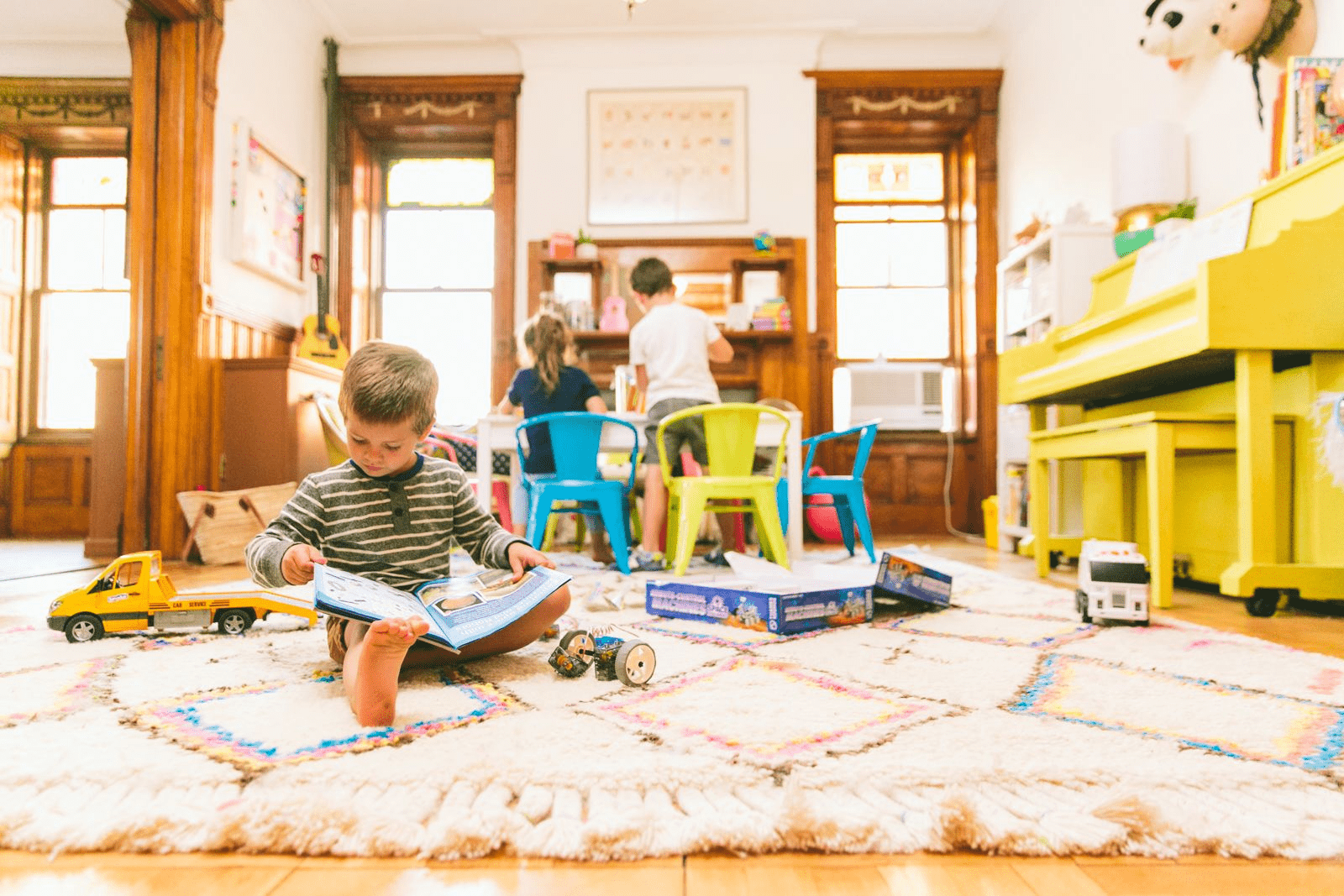 living room playroom combo