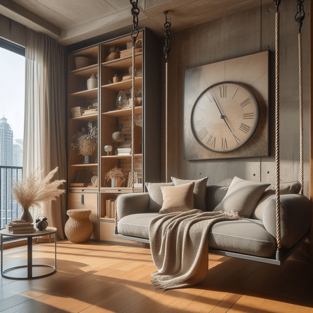 decorating ideas for tiny apartments| swinging daybed 