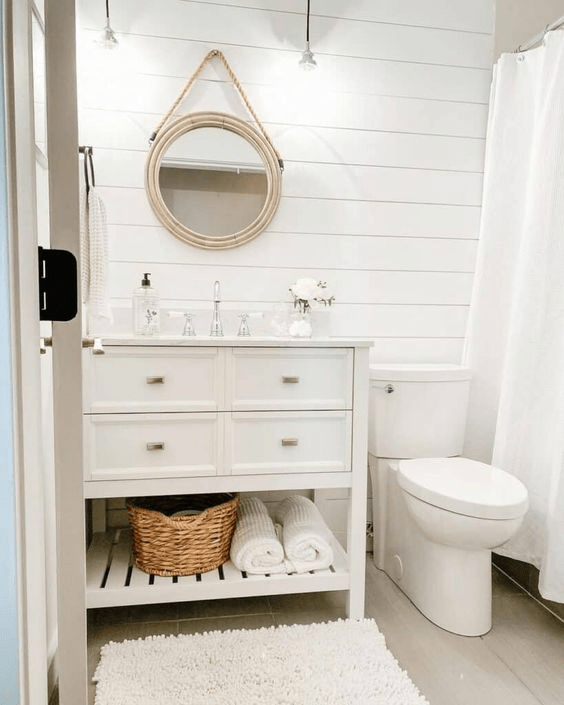 white farmhouse bathroom
