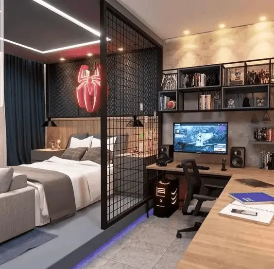 15 Amazing Aesthetic Bedroom Ideas for Your Dream Sanctuary! 11 Gaming and streaming bedroom design