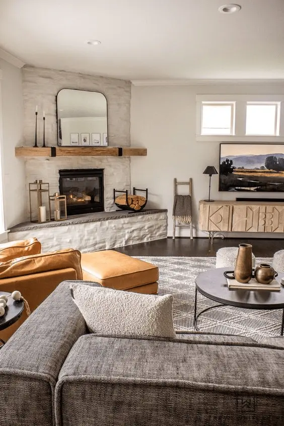 Elevate Your Family Room Game: 20 Ideas You'll Love 19 Corner Fireplace room design