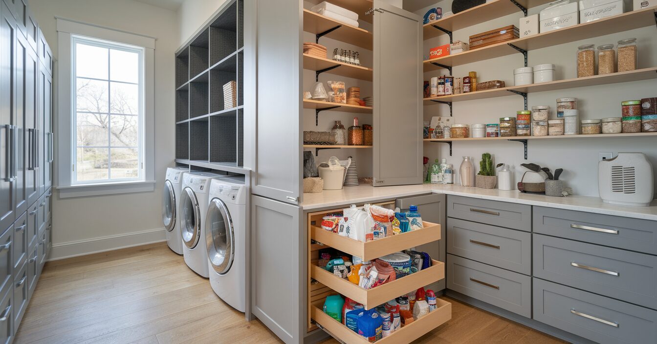 combined pantry laundry room