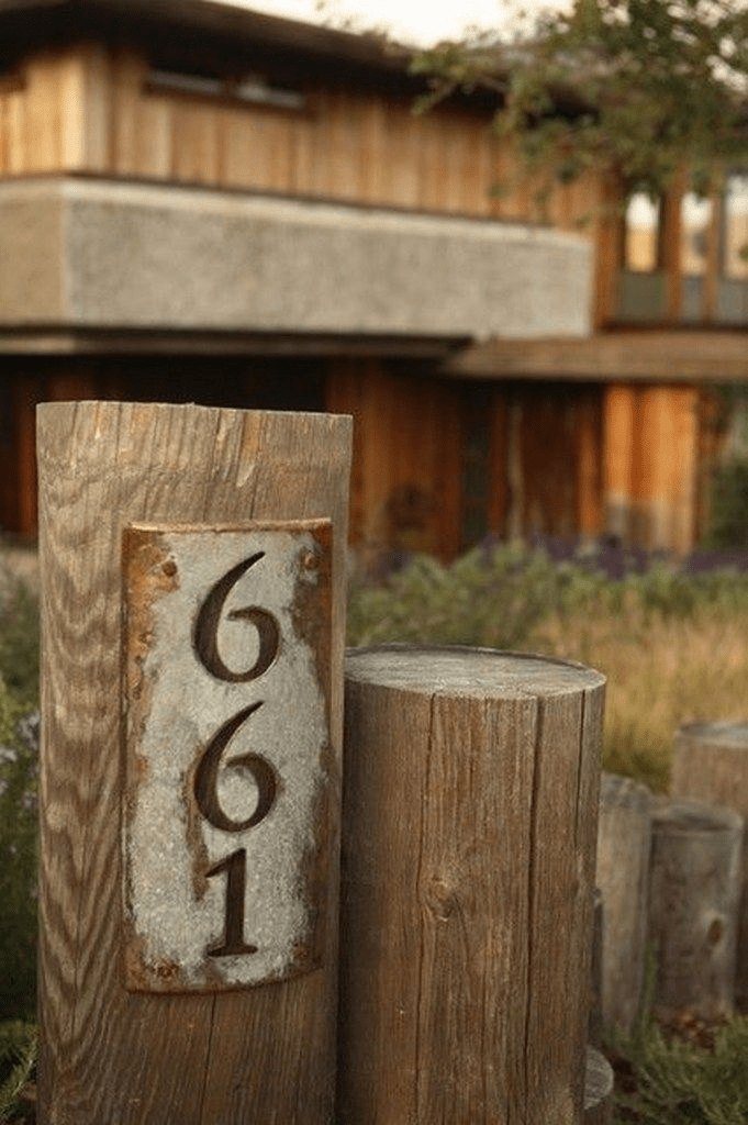 Rustic Signage| vertical house number plaque