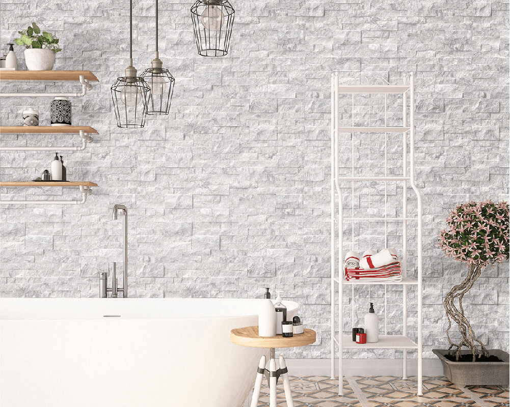 eclectic shower floor tiles