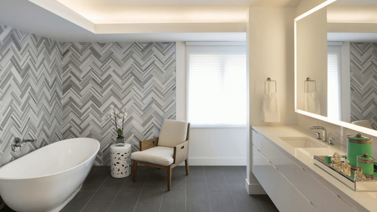 Chevron Shower Wall Tile| Ceramic Tiles Bathroom