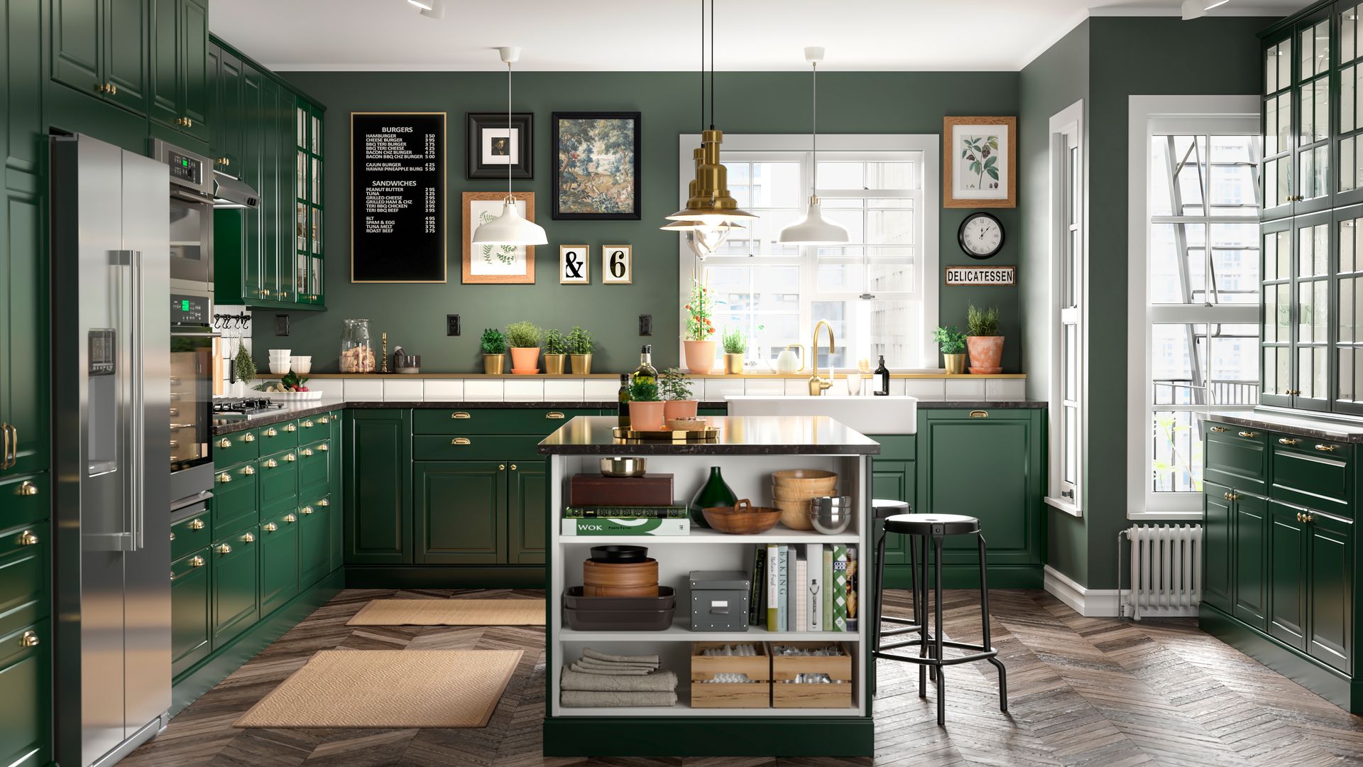 Dark Green Kitchen| kitchen dark