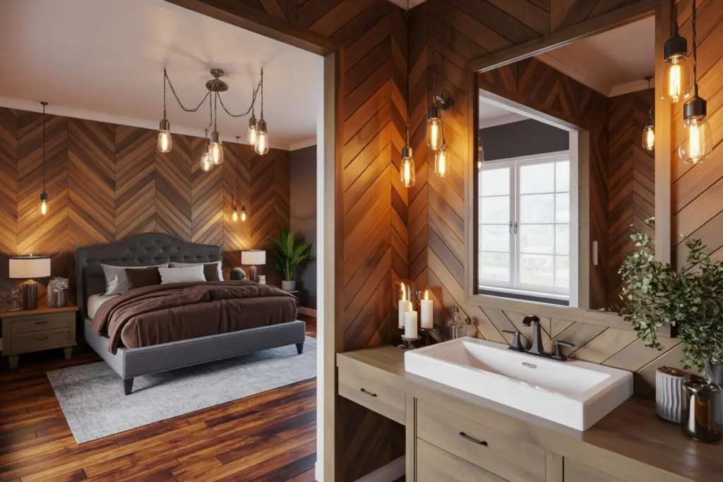 rustic master bathroom