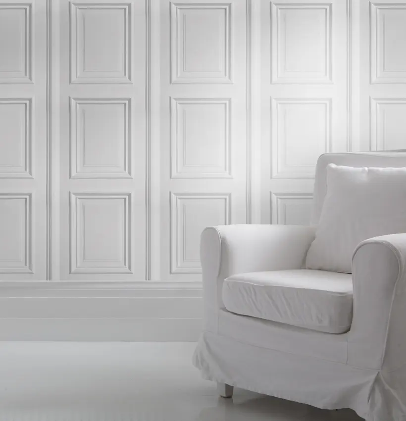Best Panel Wall Makeover Ideas That Will Create Charming Room 18 white panelling wallpaper