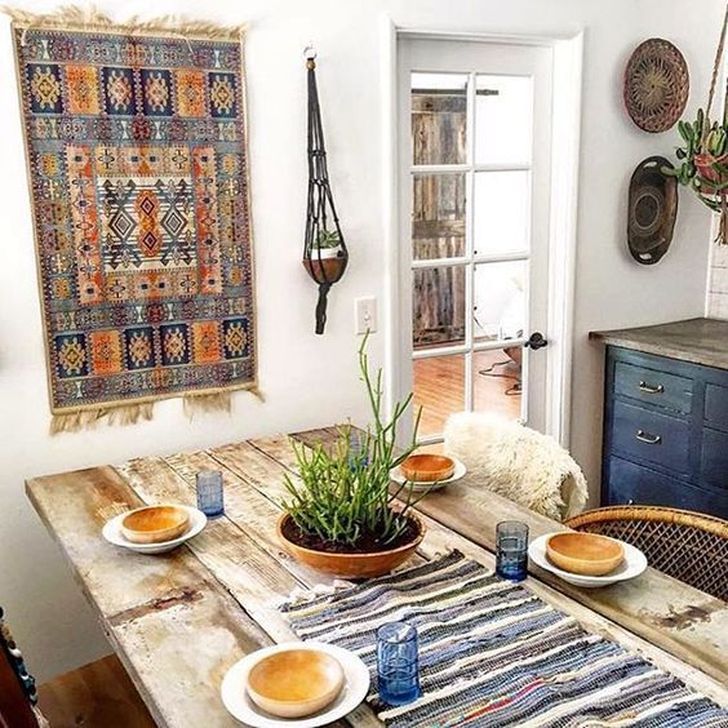 boho dining room decor
