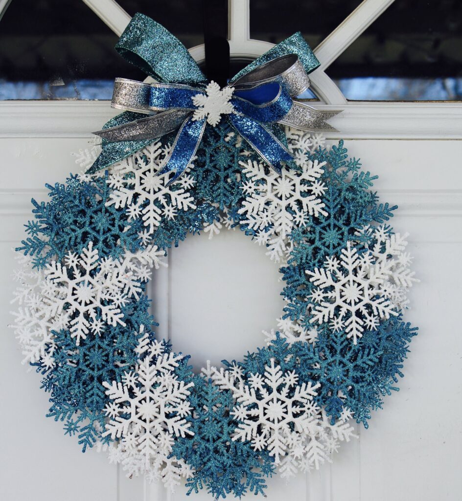 Winter Wreath Blue White| Winter Porch