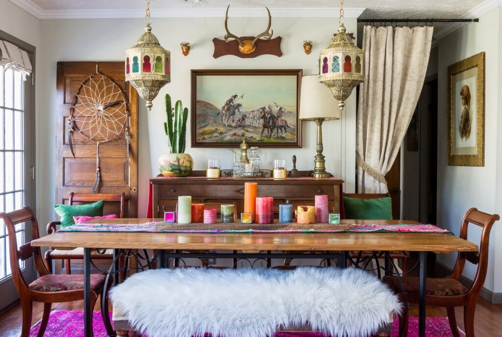 boho dining table set

