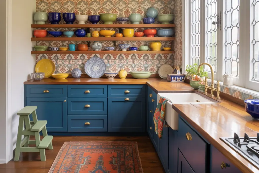 boho kitchen | Moroccan tiles
