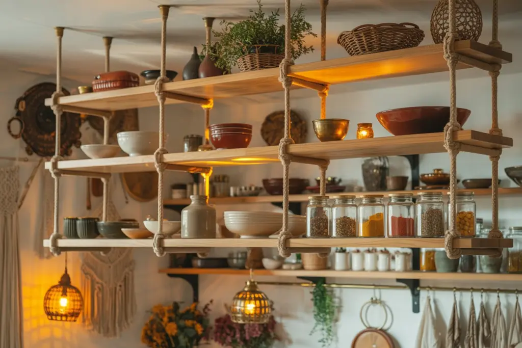 Suspended shelf| Bohemian Kitchen