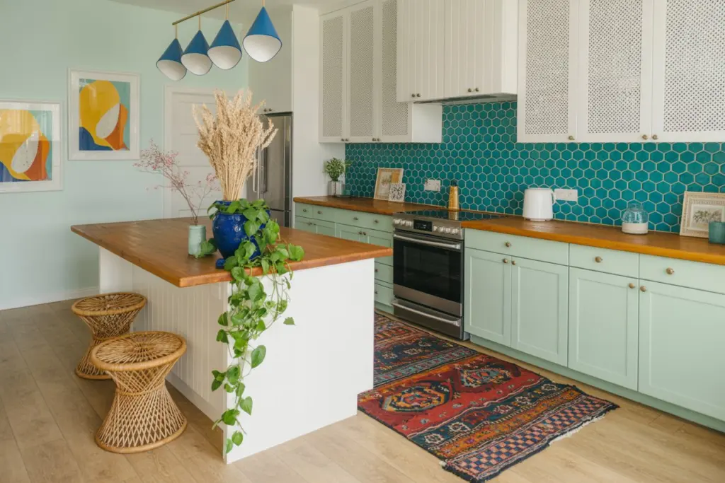boho kitchen cabinets
