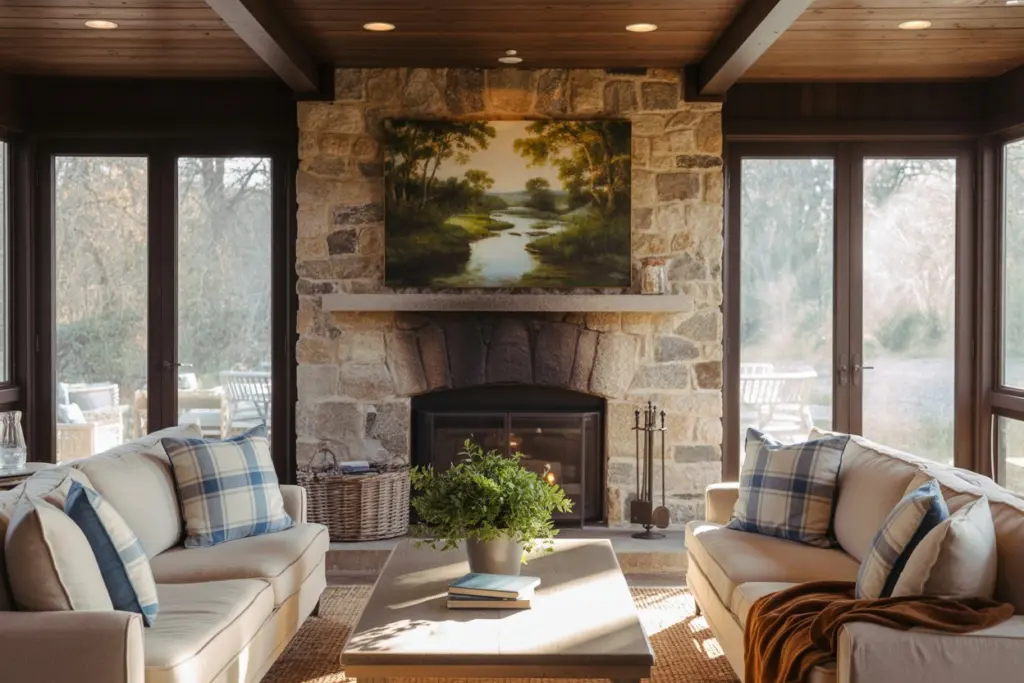 Rustic Cottage Interior Fireplace