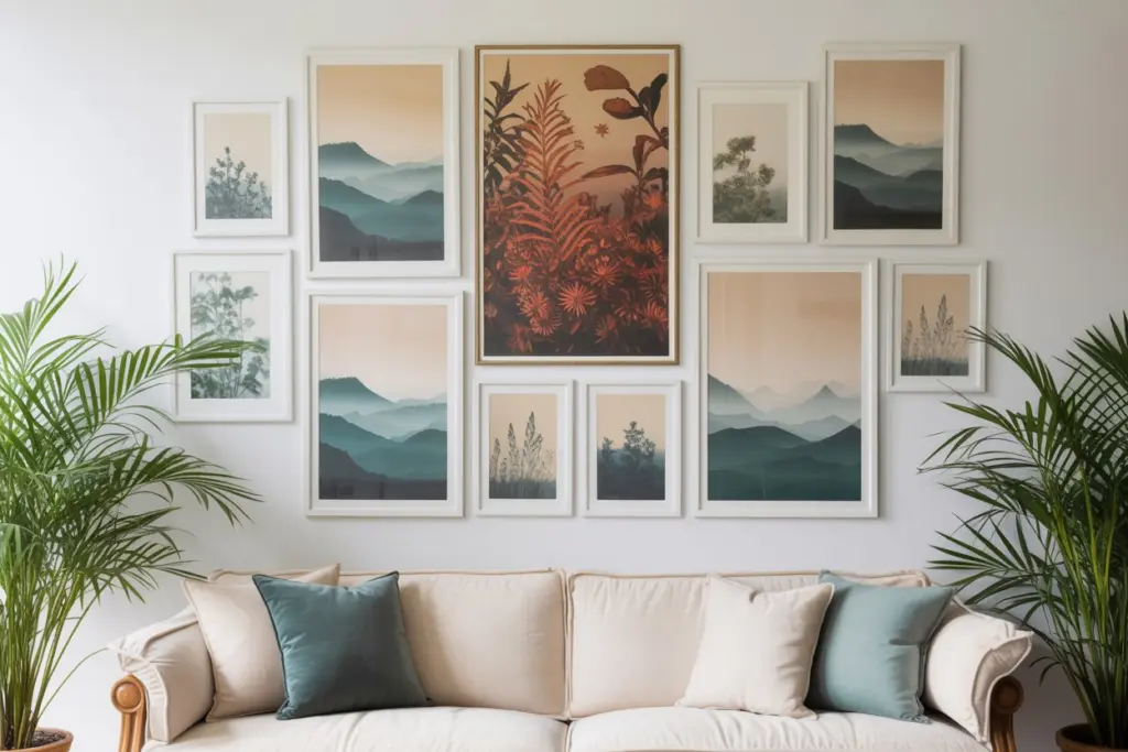 on the wall gallery and frames
