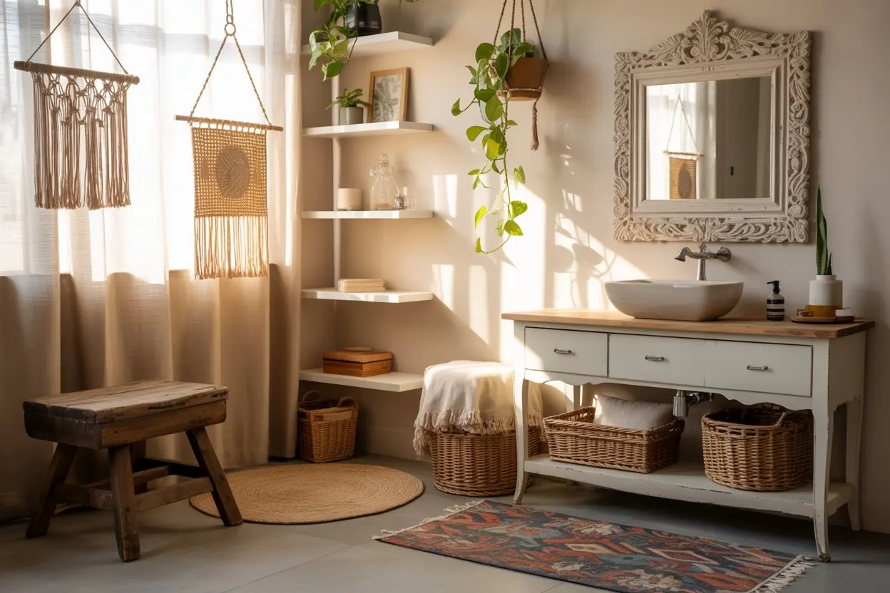 bohemian bathroom