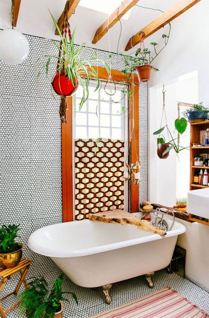 vanity boho|bohemian bathroom ideas

