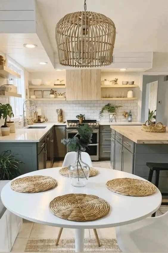21+ Amazing Bohemian Kitchens Ideas in 2024 11 boho kitchen island lighting