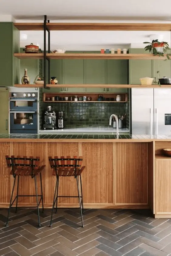 21+ Amazing Bohemian Kitchens Ideas in 2024 17 Suspended shelf| Bohemian Kitchen