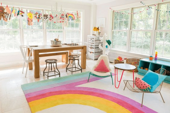 Playroom with Dining Room Table 