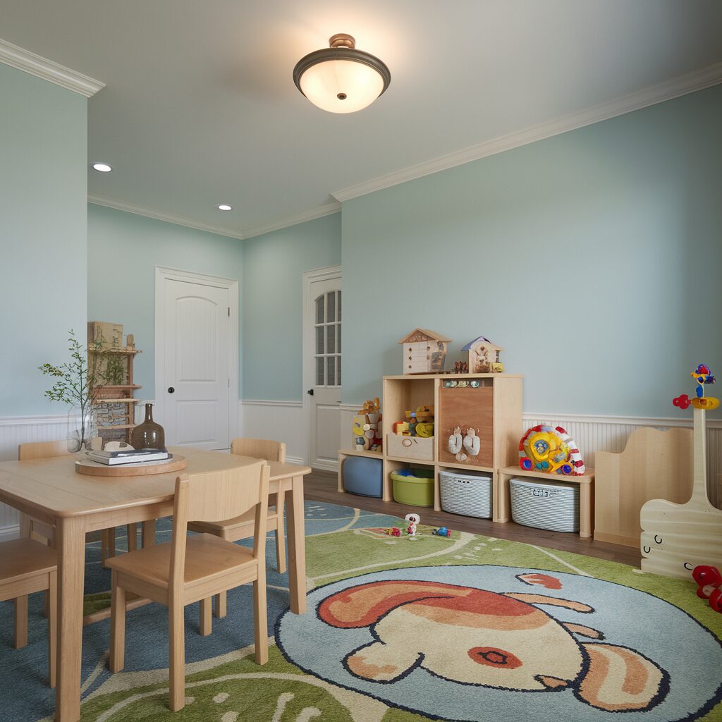 dining room and playroom combo