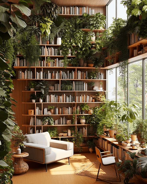 custom library shelves

