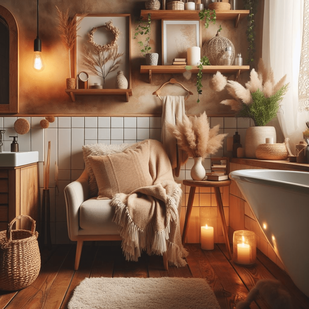boho chic bathroom
