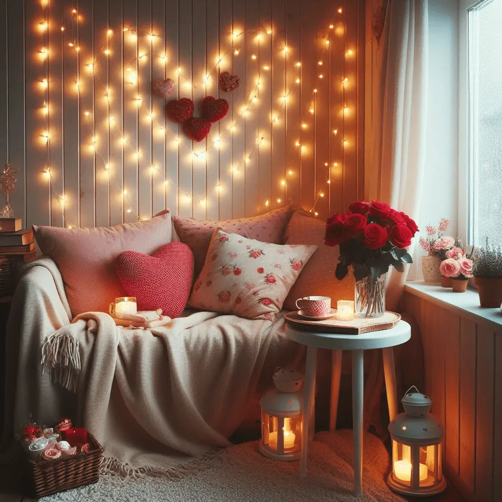 cozy reading corner| Valentine Decoration 