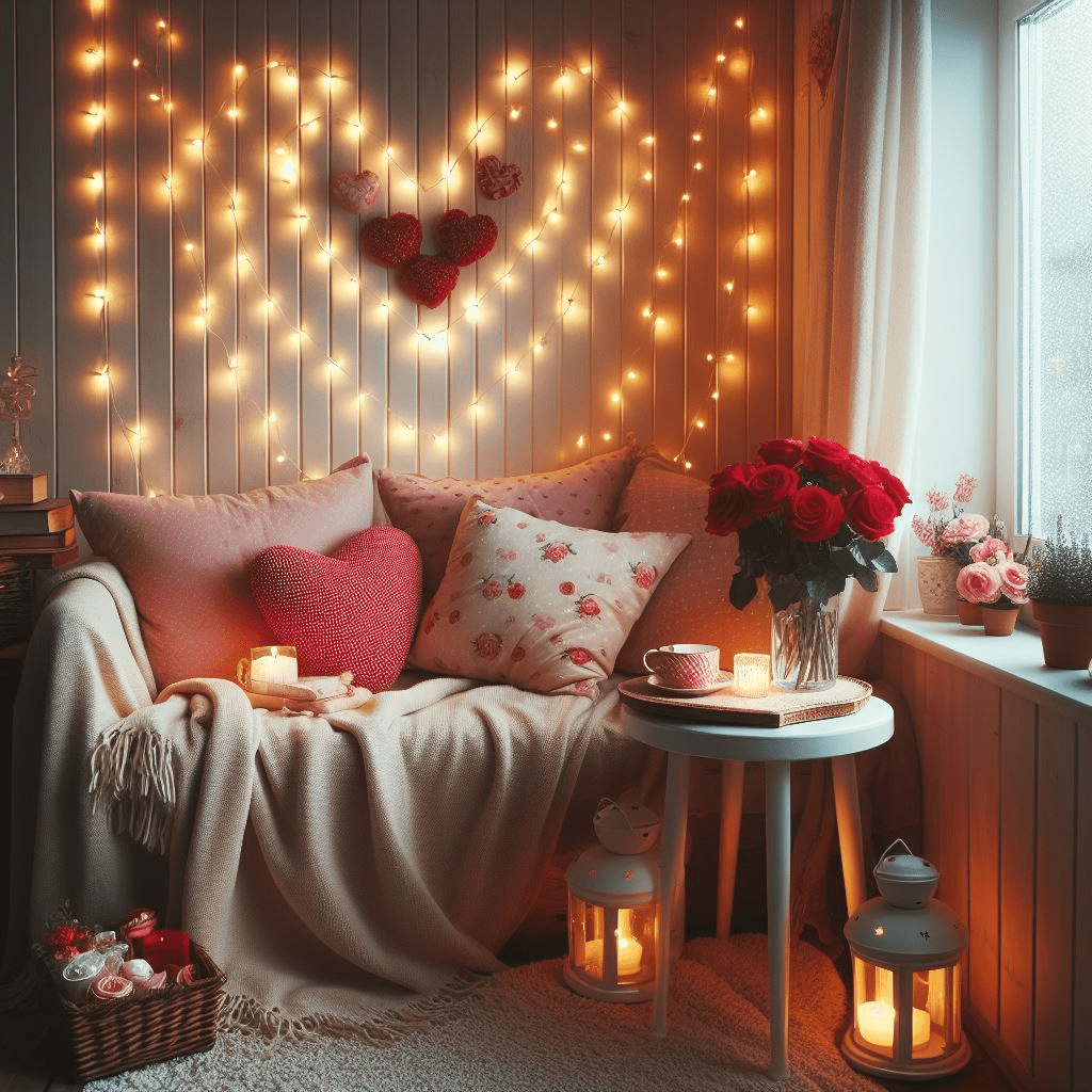cozy reading corner| Valentine Decoration 