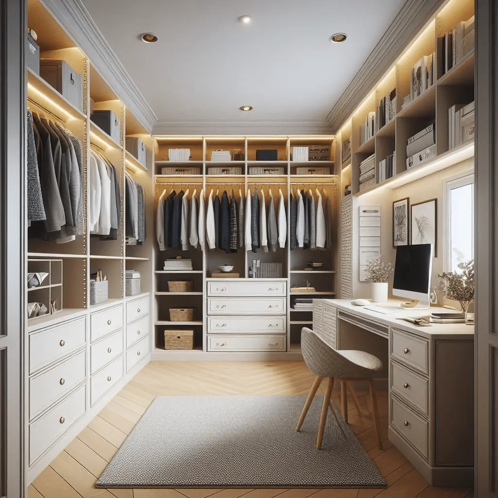 Closet and Office Combo: Smart Ways To Create Home Cloffice 2 closet office ideas