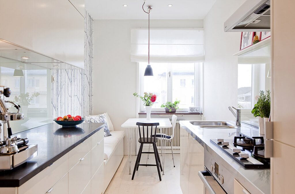 narrow kitchen diner ideas
